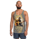 Fingerstyle Flourish Men's Tank Top front view on white background.